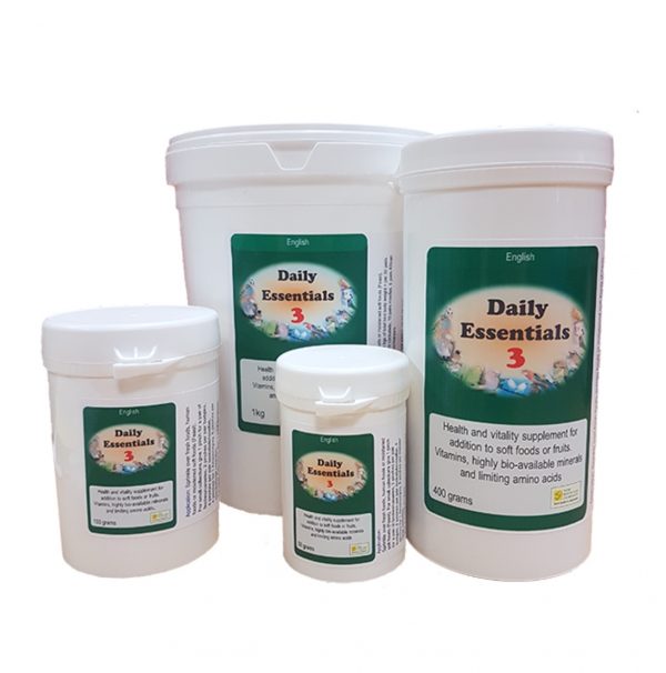Daily Essentials3- on food multi vitamins,minerals & amino acids for birds 50G